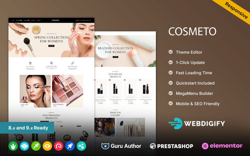 Cosmeto – Kosmetik- und Mode-Multifunktions-Prestashop-Elementor-Shop