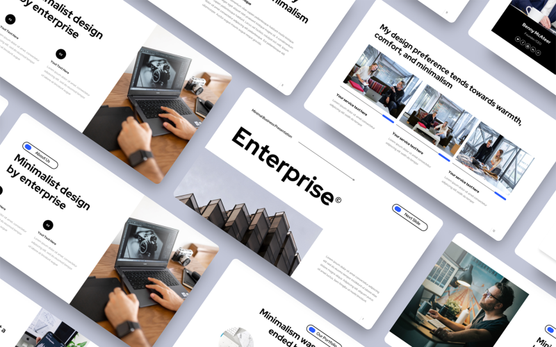 Enterprise — nowoczesny biznesowy szablon slajdu Google