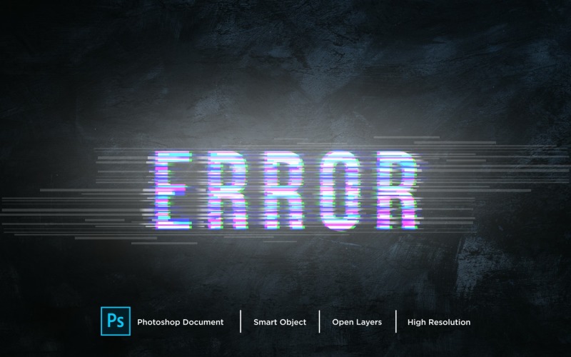 Error Text Effect Layer Style Design Template