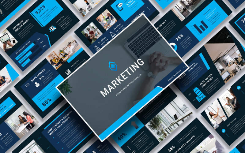 Modèle de diapositives Google pour les entreprises de marketing