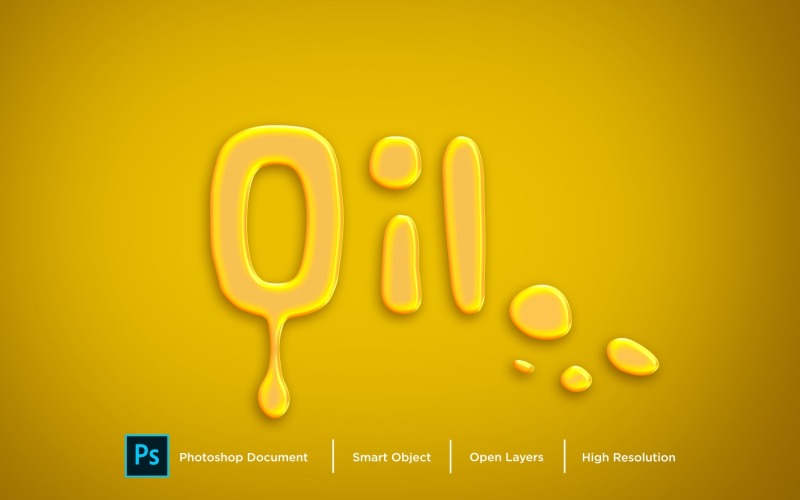 Olja texteffekt lager stil designmall