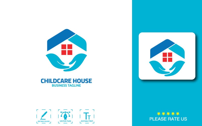 Plantilla De Logotipo De Casa De Cuidado Infantil Para Marca