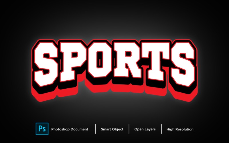 Sport Teksteffect Laagstijl Ontwerpsjabloon