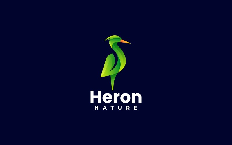 Nature Heron Gradient Logo