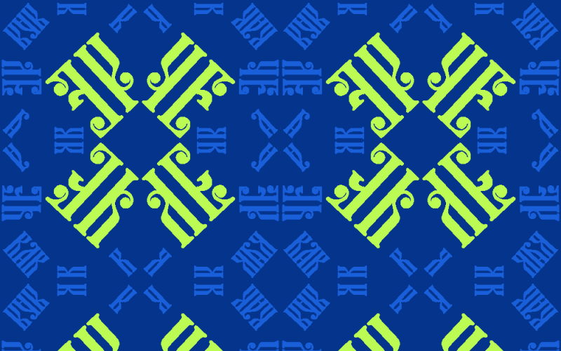 Padrões geométricos de letras f