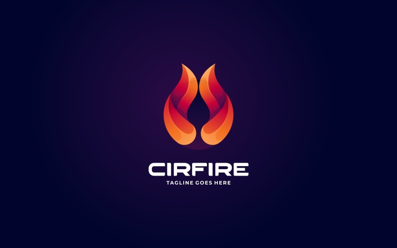 Circle Fire Gradient Logo Style
