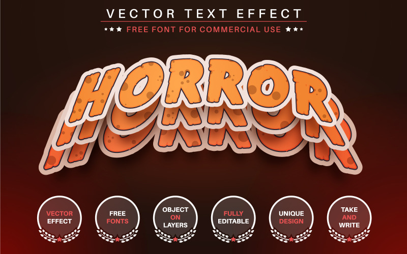 Horror Sticker - Editable Text Effect, Font Style, Graphics Template