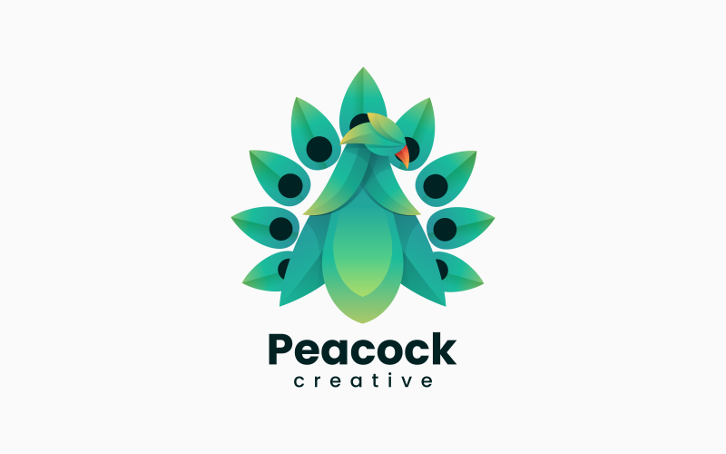 Vector pauw gradiënt logo sjabloon