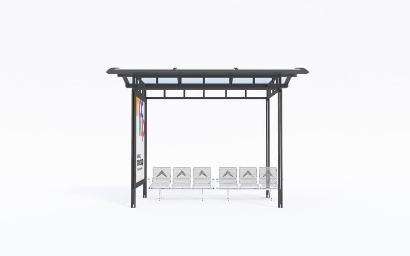 Anuncio de marquesina de autobús Signage Mockup templet