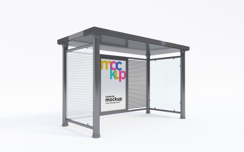Bus Stop advertisement Mockup Template