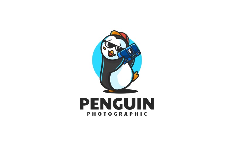 Šablona kresleného loga tučňáka
