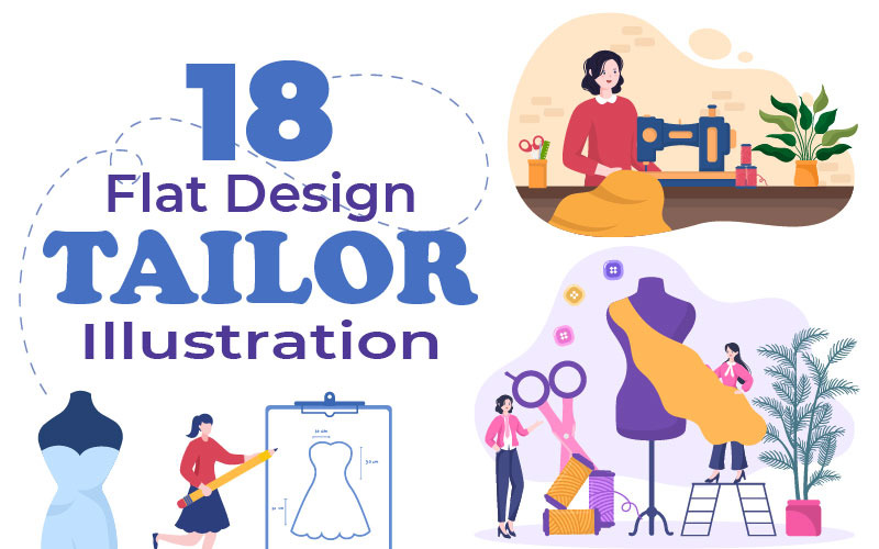18 Tailor or Sewing Background Illustration - TemplateMonster