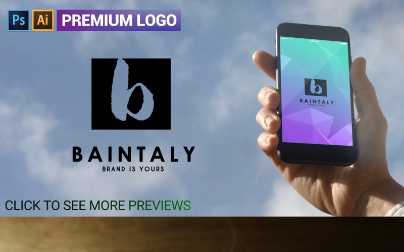 BAINTALY Premium B Harfi Logo Şablonu