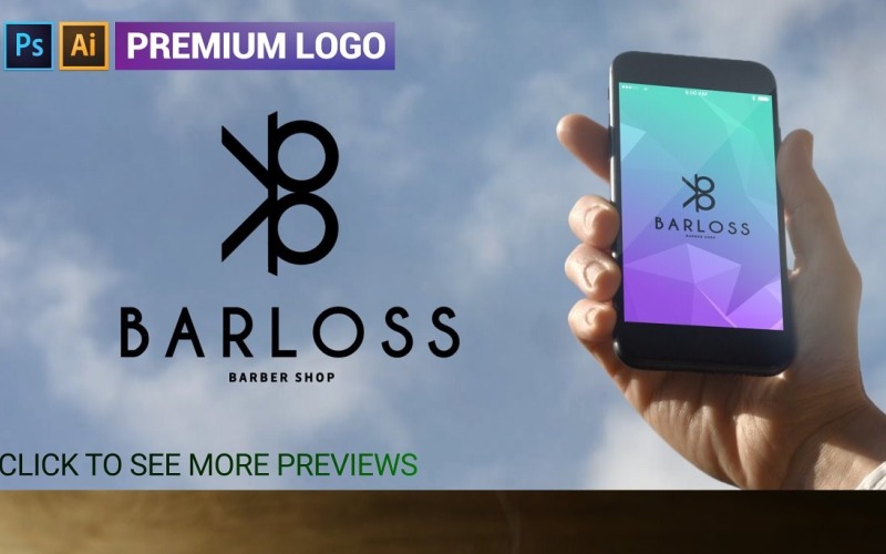 Barloss Premium B Harfi Logo Şablonu