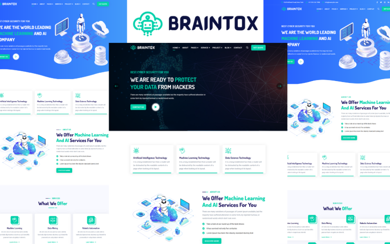 Braintox - Makine Öğrenimi ve Veri Bilimi HTML5 Şablonu