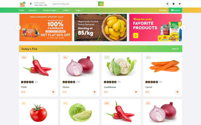 HTML5 Grocery Store Website Templates by TemplateMonster