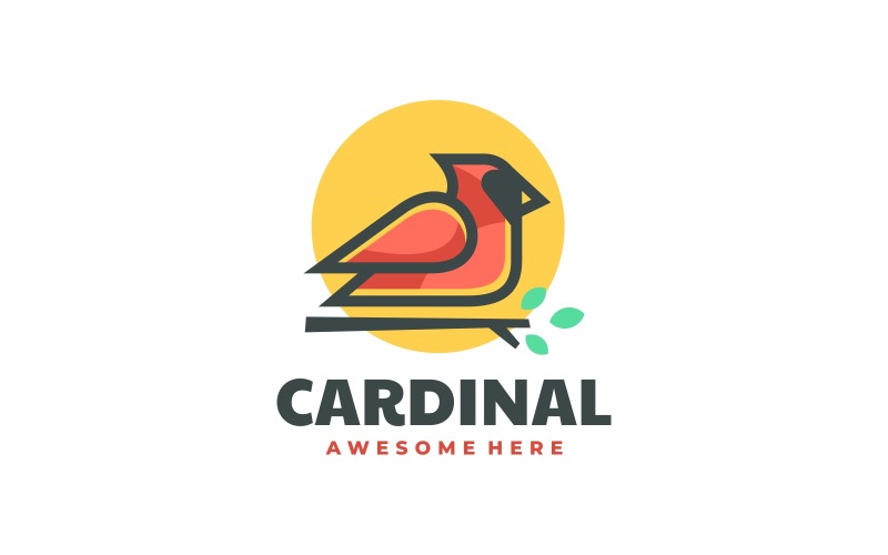 Кардинал простой стиль логотипа талисмана