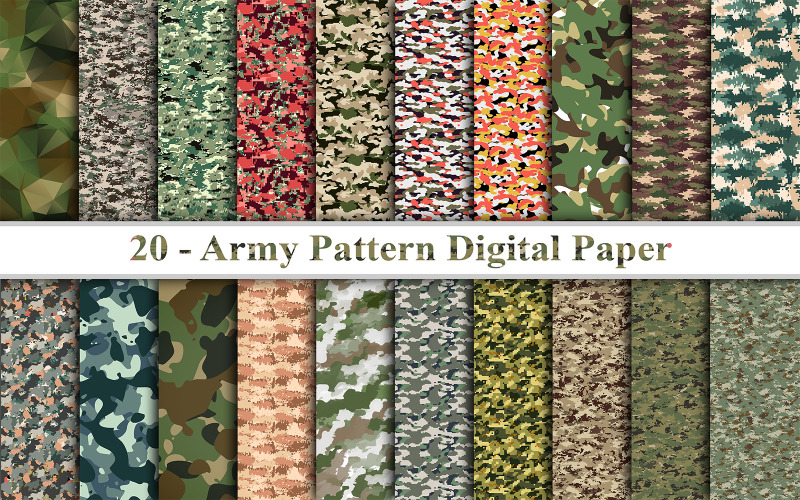 Papier numérique motif armée, motif armée