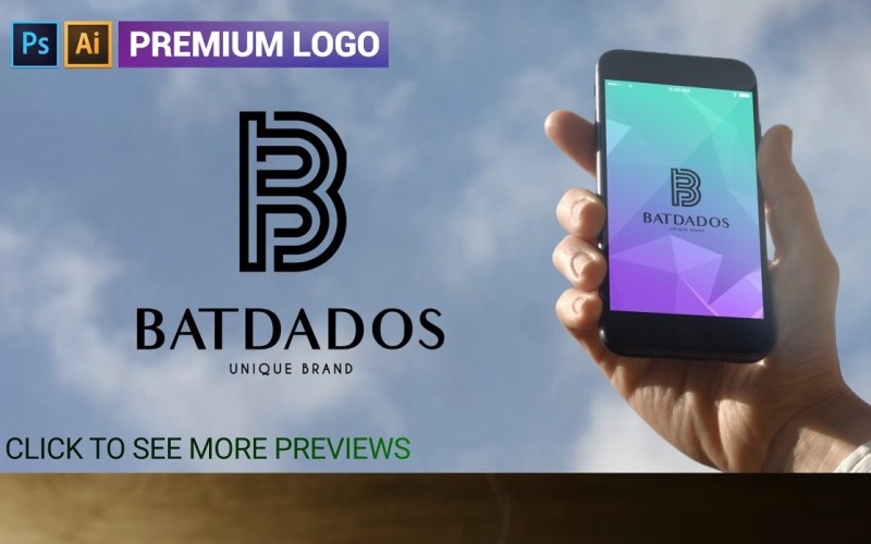 Šablona loga Batdados Premium B Letter