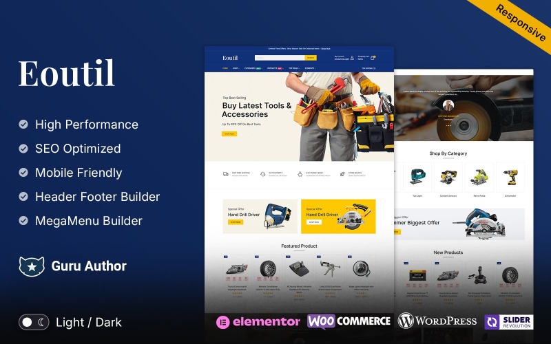 Eoutil – Eszközök és Mega Store Elementor WooCommerce téma