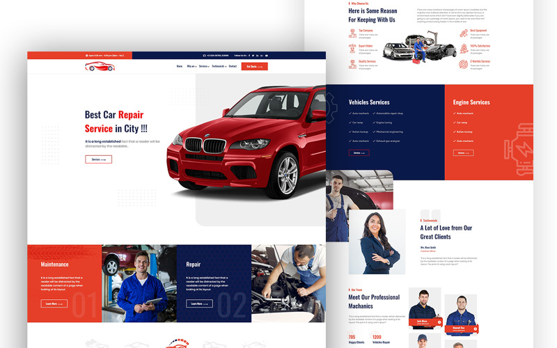 Exorcar Service One Page HTML-mall