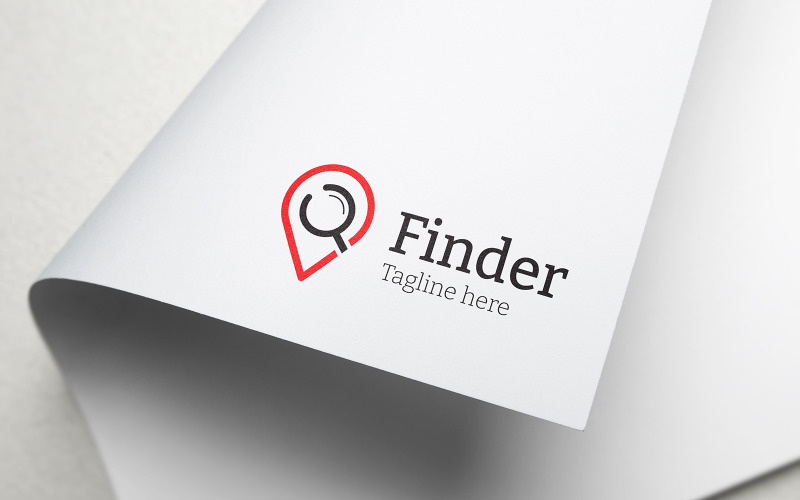 Finder Logo Design Szablon Wektor