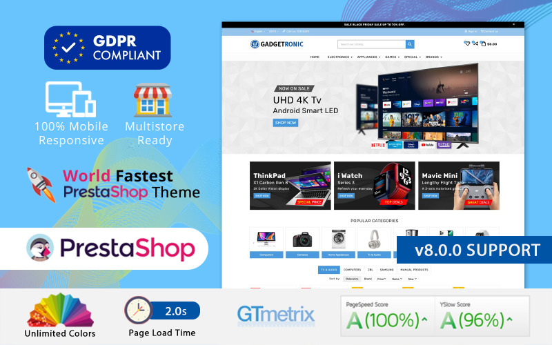 Gadgetronic - Digitales elektronisches Mehrzweck-Prestashop-Theme