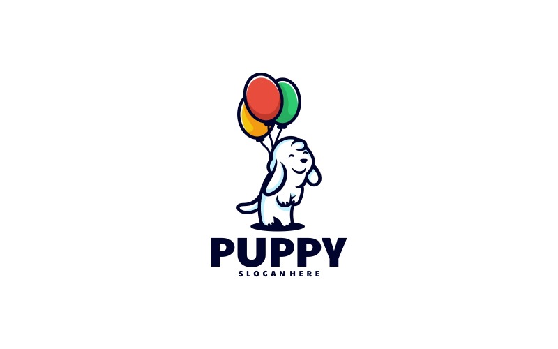 Valp enkel maskot logotypdesign