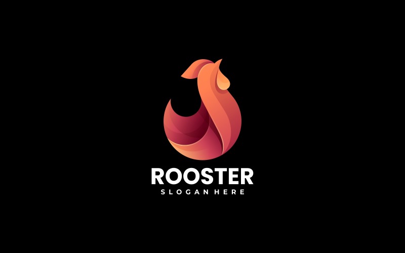 Diseño de logotipo degradado de gallo vectorial