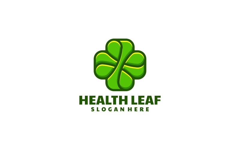 Estilo de logotipo simple de hoja de salud