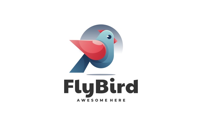 Fly Bird Gradient buntes Logo