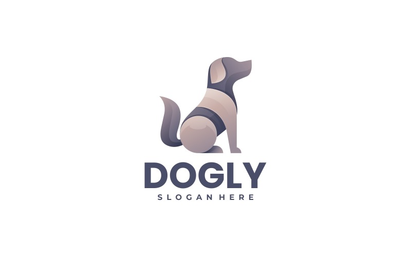 Hund Gradient färgglad logotyp stil
