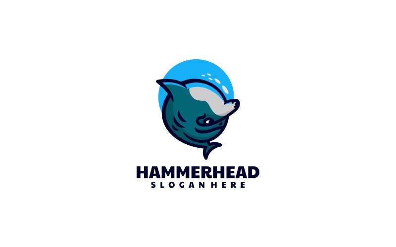 Logotipo da mascote Hammerhead Simple