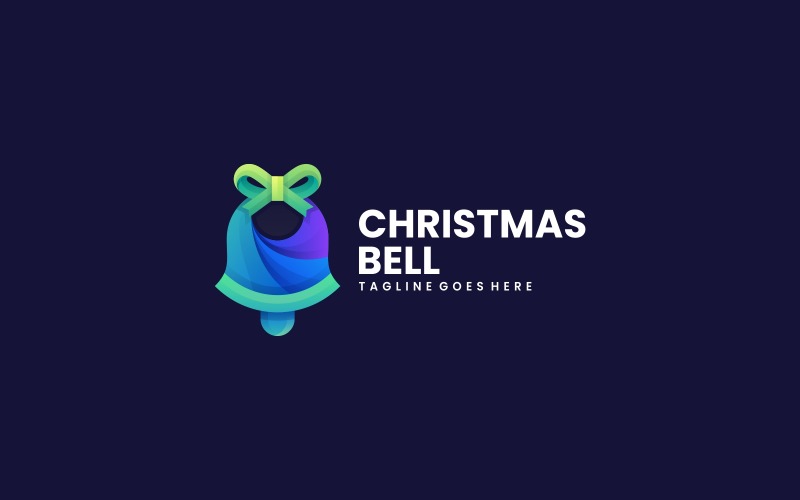 Logotipo de gradiente de sino de Natal