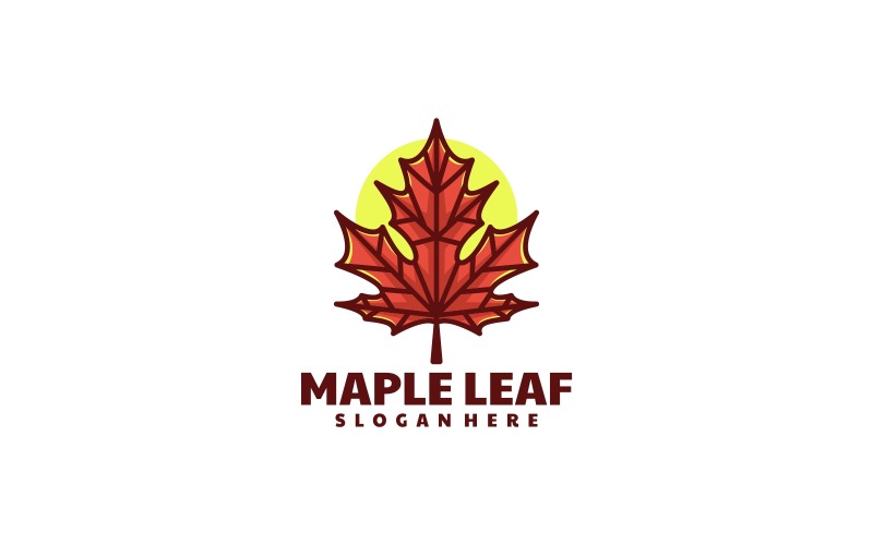 Style de logo simple feuille d'érable