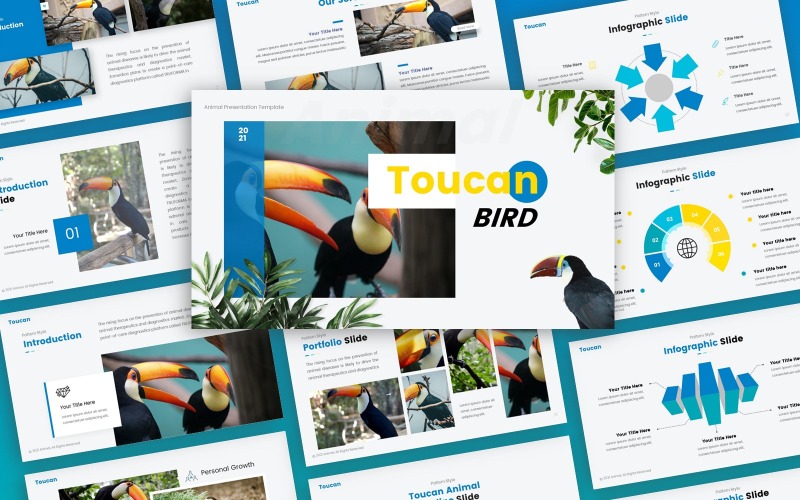 Toucan - Animal Multipurpose PowerPoint-mall