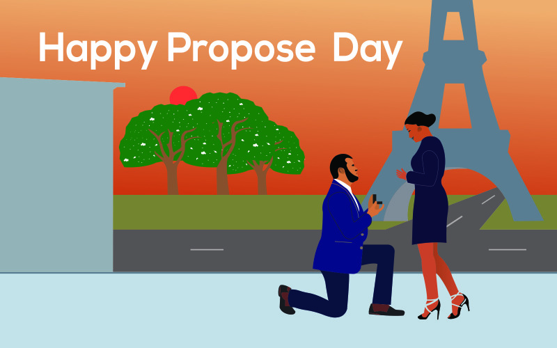 Vector de día de propuesta feliz.