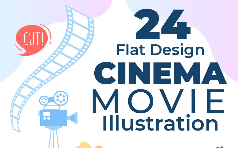 24 Cinema Cinema Ilustração Design Plano