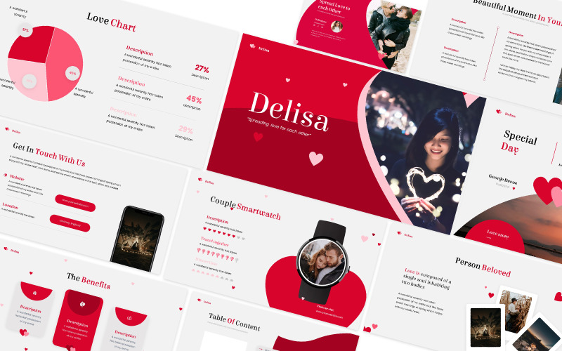 Delisa Valentine PowerPoint-sjabloon