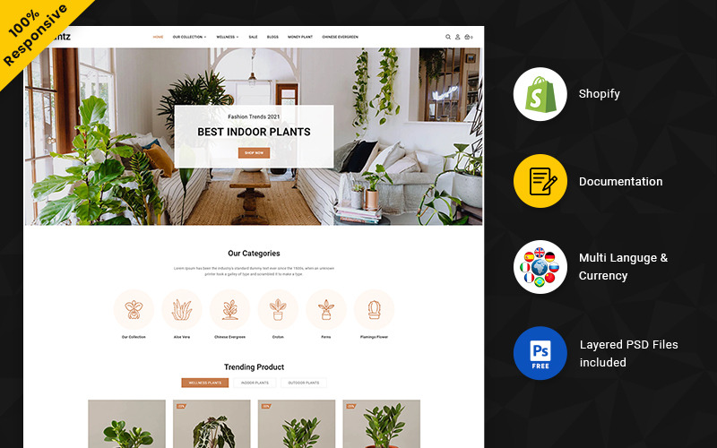 Plantz - 苗圃、园艺和室内植物 Shopify 主题