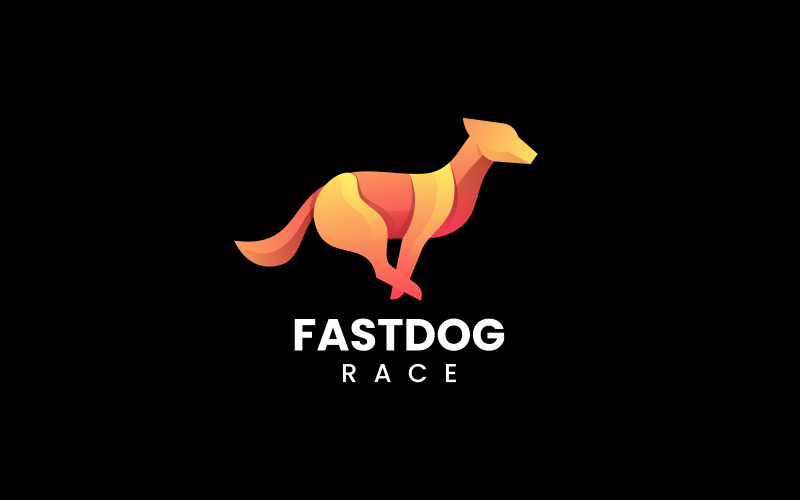 Style de logo dégradé de chien rapide