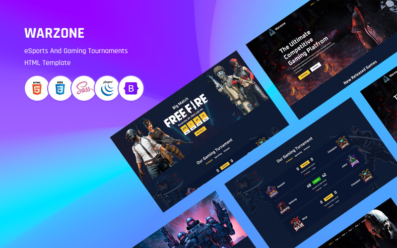 Warzone - Modello HTML per tornei di eSport e giochi