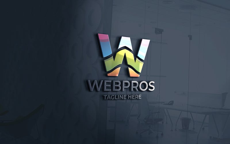 Web Pros Písmeno W Logo šablona