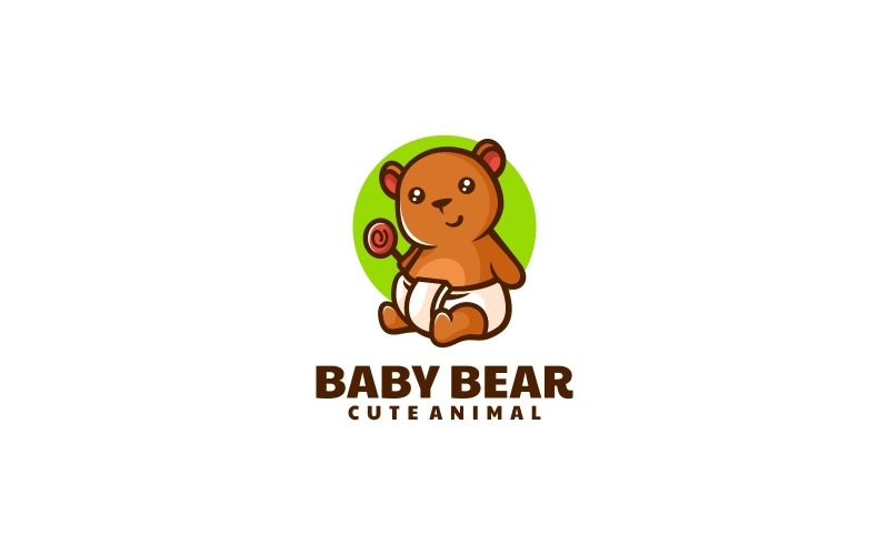 Baby Bear Simple Mascot Logo #230346 - TemplateMonster