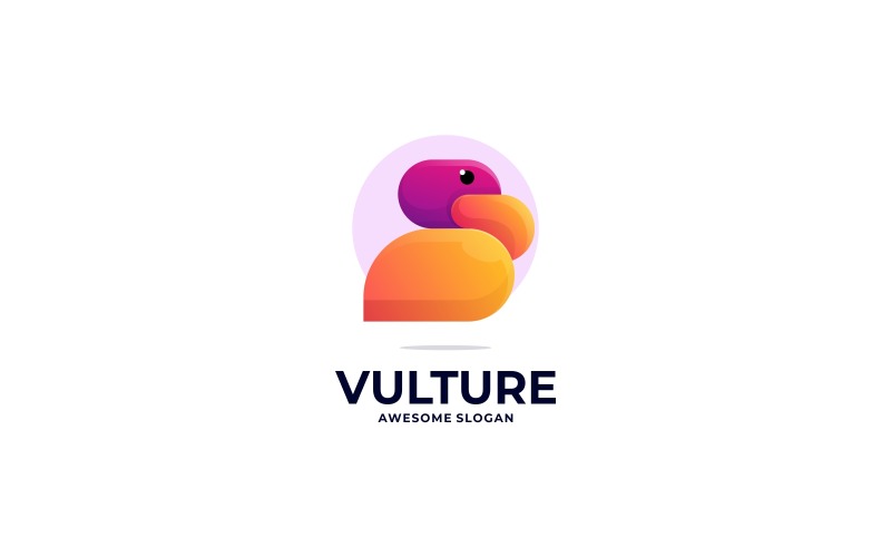 Logotipo colorido degradado de buitre