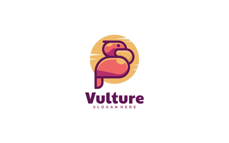 Logotipo de la mascota simple del buitre
