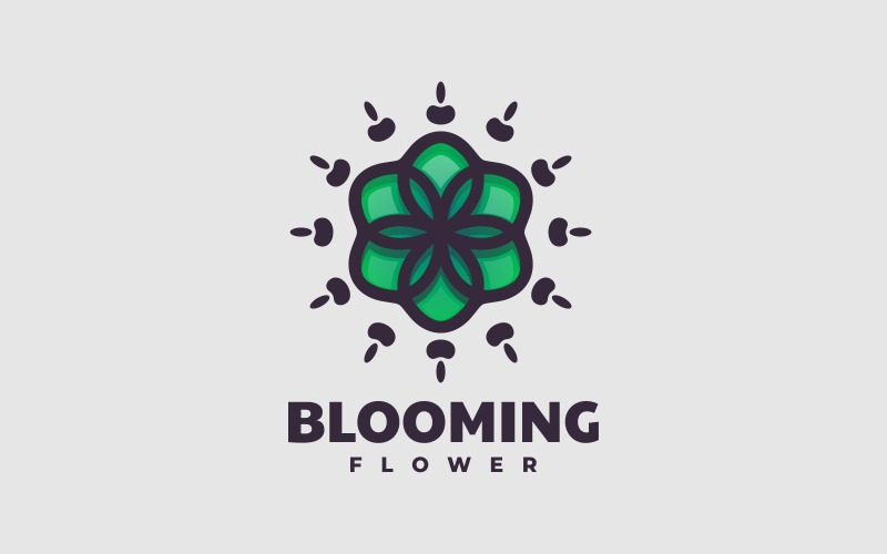 Logotipo simple flor floreciente