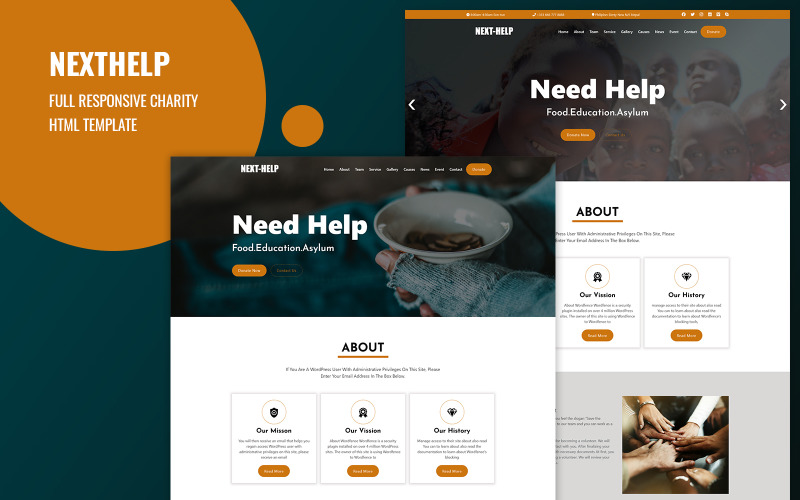 NextHelp - Modello HTML multiuso per la raccolta di fondi di beneficenza
