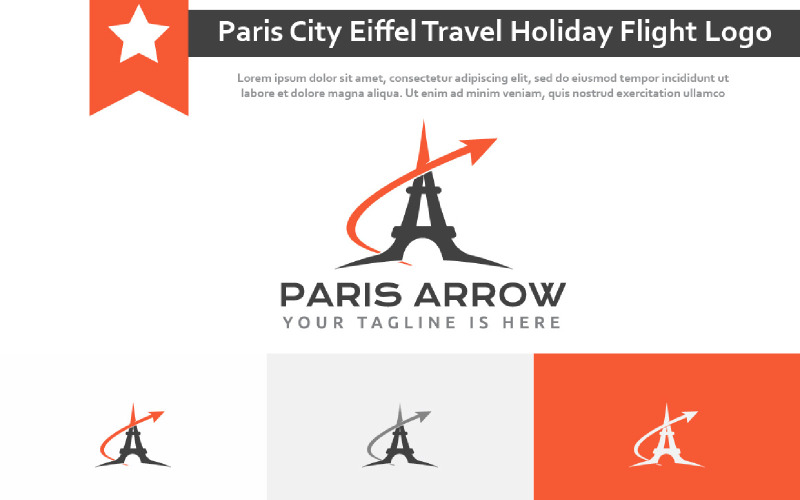 Parijs Stad Eiffel Tour Reizen Vakantie Vakantie Vlucht Agentschap Logo