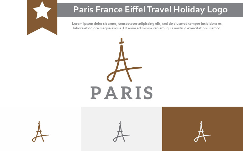 Párizs, Franciaország Eiffel Tour Travel Holiday Vacation Agency Absztrakt logó